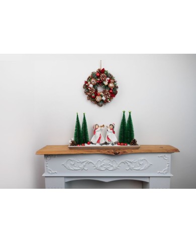 Dekorácia MagicHome Vianoce, Dievčatko hrajúce na flautu, polyresin, 12x12x20 cm