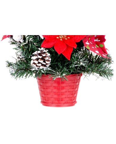 Stromček MagicHome Vianoce, ozdobený, červený, 41 cm