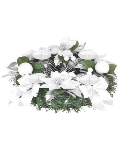 Veniec MagicHome Vianoce, adventný, biely, 25 cm