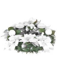Veniec MagicHome Vianoce, adventný, biely, 25 cm
