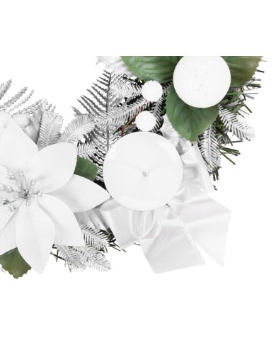 Veniec MagicHome Vianoce, adventný, biely, 25 cm