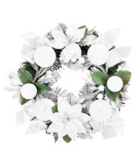 Veniec MagicHome Vianoce, adventný, biely, 25 cm