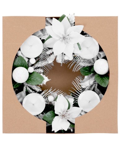 Veniec MagicHome Vianoce, adventný, biely, 25 cm