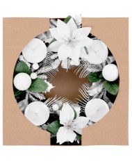 Veniec MagicHome Vianoce, adventný, biely, 25 cm