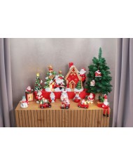 Dekorácia MagicHome Vianoce, Stromček so santom, LED, terakota, 2xAAA, 27,3x11x34 cm