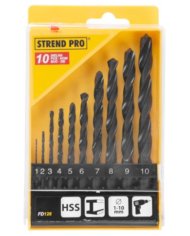 Sada vrtákov Strend Pro FD126, 10 dielna, 1-10 mm, HSS, do kovu