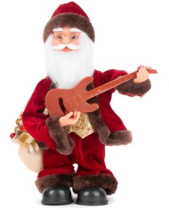 Dekorácia MagicHome Vianoce, Santa s gitarou, 3xAAA, 35 cm, hrajúci