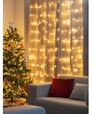 Reťaz MagicHome Vianoce Curtain, 160x LED teplá biela, 230V, 50 Hz, 8 funkcií, časovač, osvetlenie, L-1,5 x 2 m