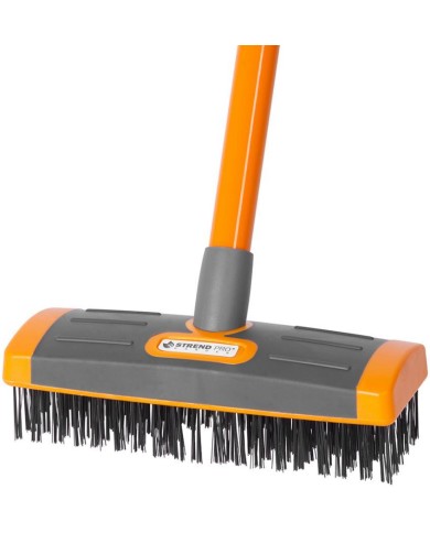 Kefa Strend Pro, čistiaca, na zámkovú dlažbu, 4 dielna sada, s teleskopickou násadou, odstraňovač buriny, kefa 3x10 cm a 6x19 cm