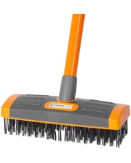 Kefa Strend Pro, čistiaca, na zámkovú dlažbu, 4 dielna sada, s teleskopickou násadou, odstraňovač buriny, kefa 3x10 cm a 6x19 cm