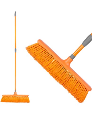 Metla Strend Pro, 400 mm, zahnuté štetiny, s teleskop. násadou