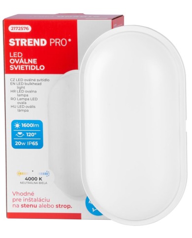 Svietidlo Strend Pro Bulkhead, SMD LED 2835, 1600 lm, na strop a stenu, oválne, IP65