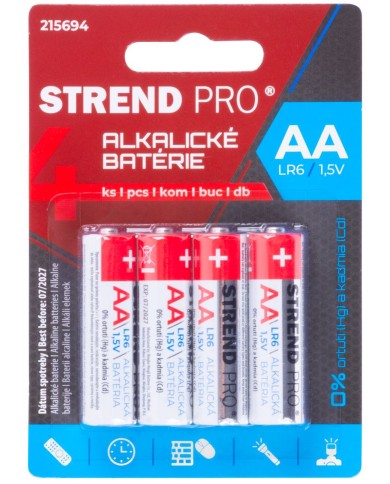 Batéria Strend Pro, LR6, 4 ks, AA tužka, blister