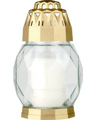 Kahanec Bolsius 2D Diamond Trasp, zlatý, na hrob, s náplňou 24 h