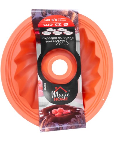 Forma MagicHome, na pečenie, na bábovku, silikón, červená, 23x8,5 cm