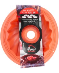 Forma MagicHome, na pečenie, na bábovku, silikón, červená, 23x8,5 cm